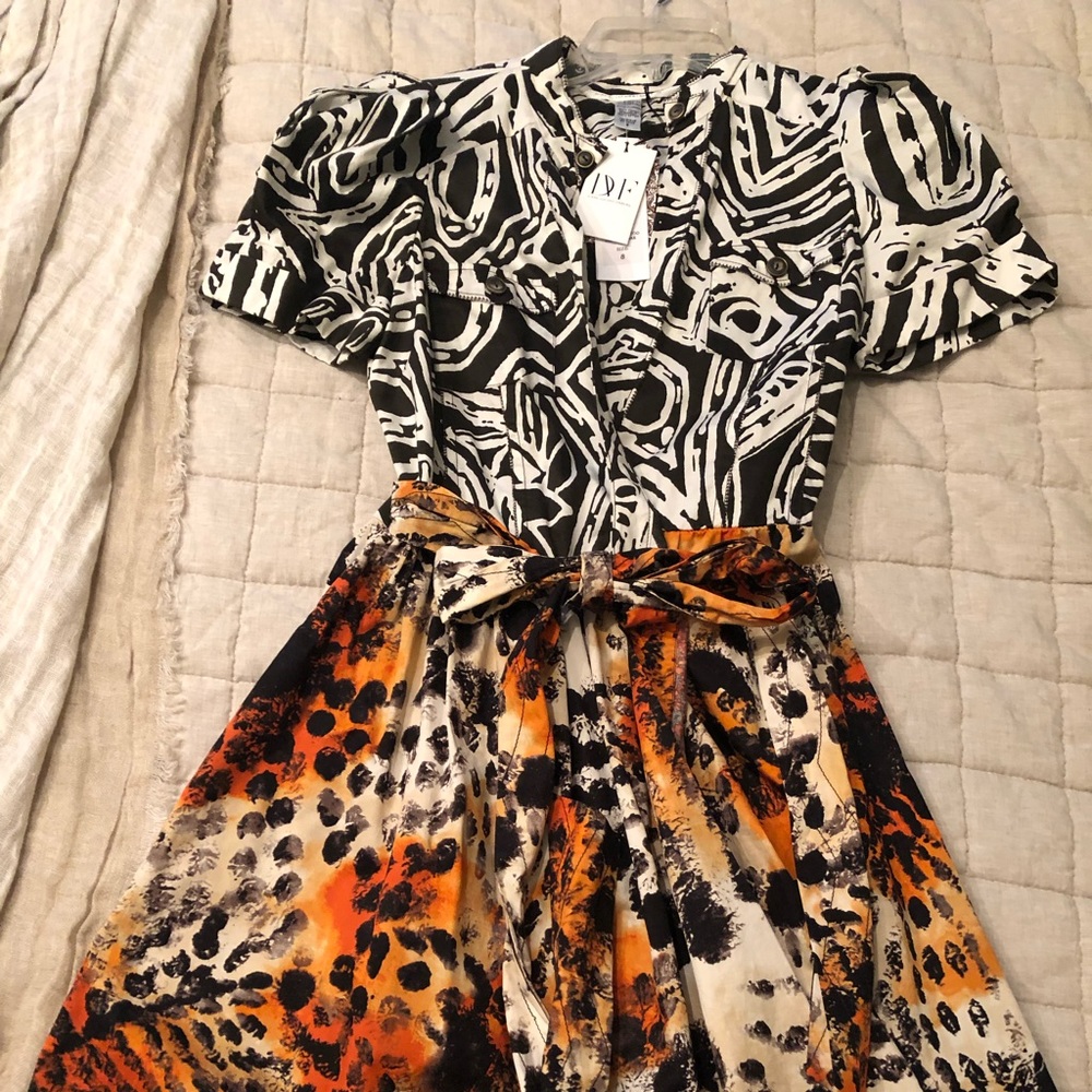 Diane von Furstenberg Animal Print Dress Size 8